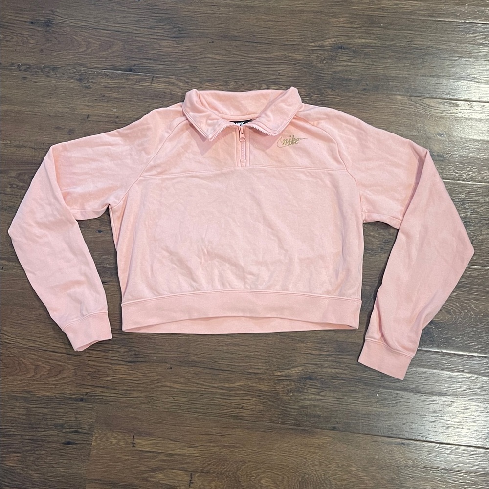 Nike Quarter Zip Cropped Sweatshirt Sz Small